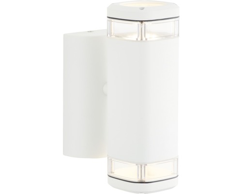 Weiße Wandleuchte für den Außenbereich mit zwei Leuchten