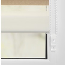 Lichtblick Doppelrollo ohne Bohren creme-braun-weiß 45x150 cm inkl. Klemmträger