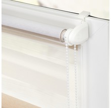 Lichtblick Doppelrollo ohne Bohren creme-braun-weiß 45x150 cm inkl. Klemmträger