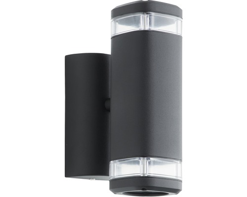 Schwarze Wandleuchte mit zwei Lichtquellen