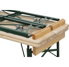 Table de bière avec piètement en métal et lattes en bois