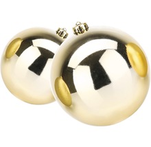 Zwei Christbaumkugeln aus Kunststoff