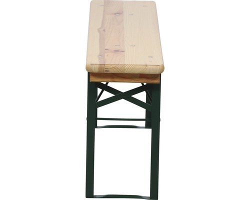 Banc de brasserie avec structure en métal et assise en bois