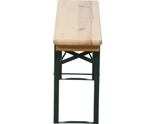 Banc de brasserie avec structure métallique et plateau en bois