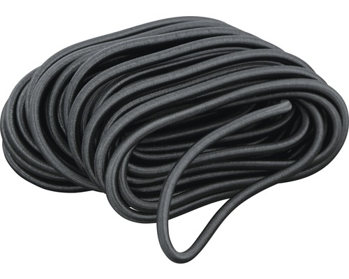 Schwarze Gummischnur aufgerollt