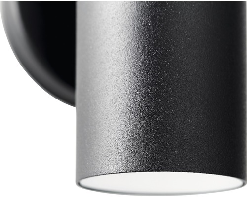 Nahaufnahme einer schwarzen Wandleuchte