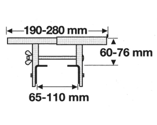 Technische Zeichnung mit Maßangaben für ein Bauteil