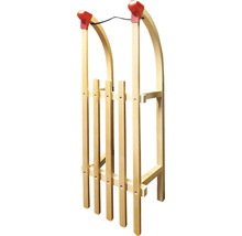 Luge en bois avec poignée rouge
