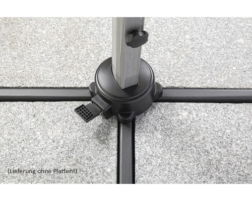 Schirmständerfuß aus Kunststoff mit Wasserablauf