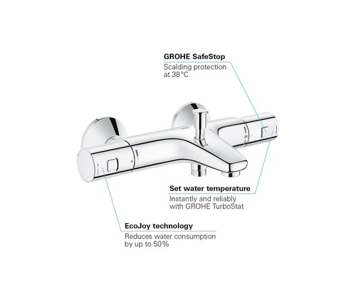 Robinet de bain apparent Grohe en chrome