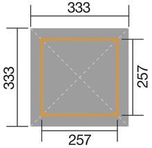 Abmessungen: 333 mal 333 Millimeter und 257 mal 257 Millimeter