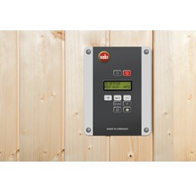 Chalet sauna Weka Salo avec poêle bio 7,5 kW et commande numérique, avec portes en bois et verre isolant thermiquement-thumb-3