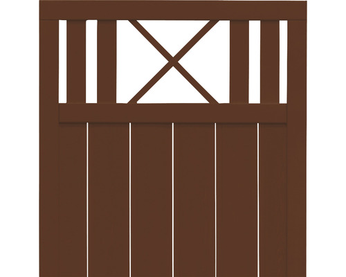 Portail en bois avec motif en forme de X