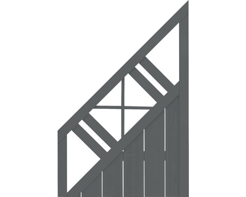 Detailansicht eines grauen Ziertors mit Dreiecksmuster