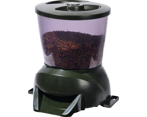 Automatischer Futterautomat für Teichfische mit Futter