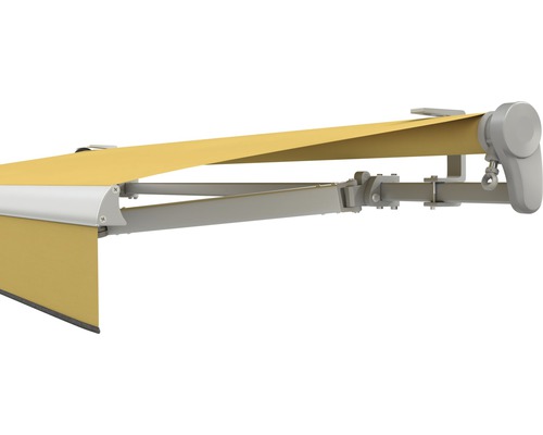 SOLUNA Gelenkarmmarkise Trend 2,5x2 Stoff Dessin U415 Gestell Silber eloxiert inkl. Motor, Wandschalter,Nothandkurbel, Sonnen und Windwächter