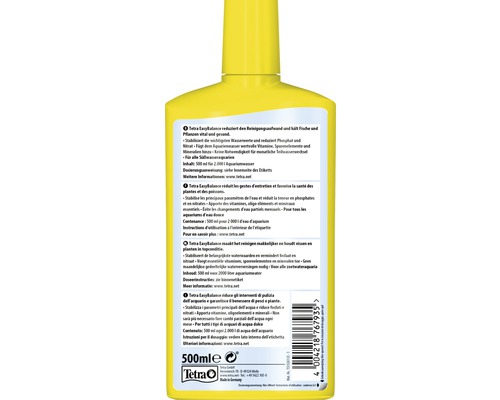 Conditionneur d''eau Tetra EasyBalance en flacon de 500 millilitres