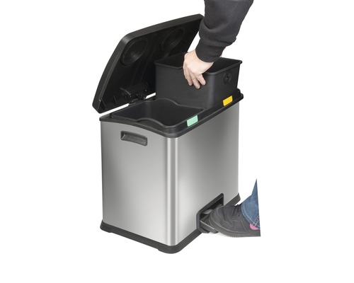 Système de tri des déchets avec pédale et seau amovible