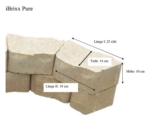 Pavés iBrixx Pure avec dimensions