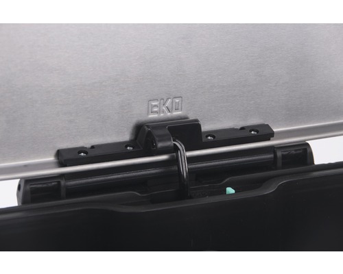 Vue détaillée d''un couvercle de poubelle EKO avec mécanisme de fermeture