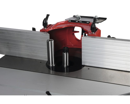 Table de toupie avec butées de guidage pour le travail du bois