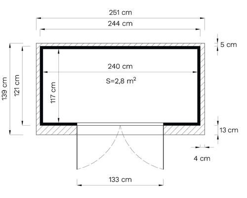 Grundriss mit Maßangaben