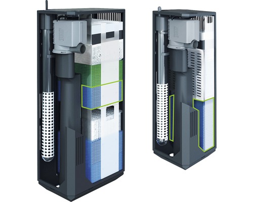 Filtre intérieur pour aquariums avec masses filtrantes