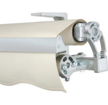 SOLUNA Gelenkarmmarkise Concept 3,5x2 Stoff Dessin 6610 Gestell Silber E6EV1 eloxiert Antrieb rechts inkl. Motor und Wandschalter