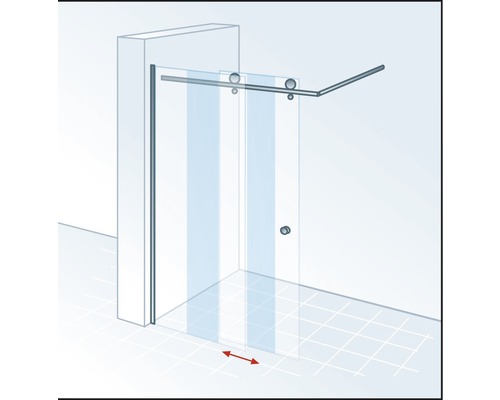 Cabine de douche avec porte coulissante