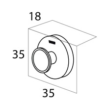 Dessin technique d''un bouton de meuble avec dimensions