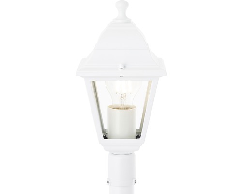 Weisse Laterne für den Aussenbereich mit Glühbirne