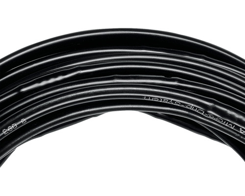 Câble de haut-parleur noir enroulé