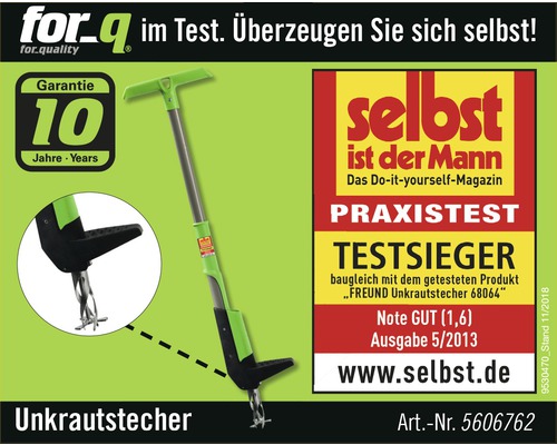 Unkrautstecher mit zehn Jahren Garantie