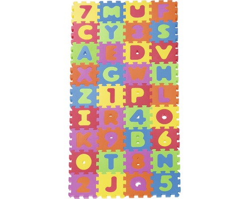 Tapis puzzle ABC chiffres 16x16 cm lot de 36