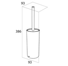 Image d''une brosse de toilette avec les dimensions 93, 93 et 386
