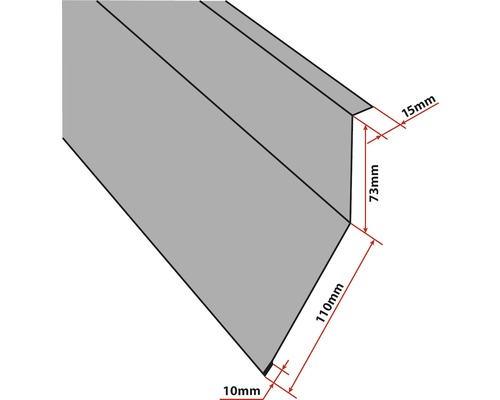 Schéma d''un profilé d''angle avec dimensions