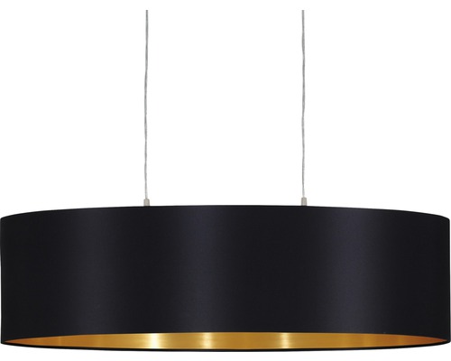 Schwarze Hängelampe mit goldfarbener Innenseite