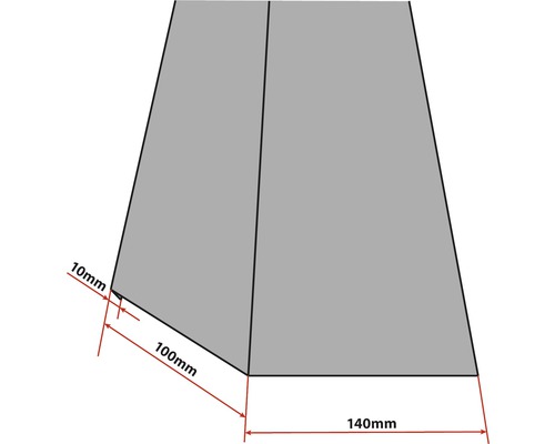 Schéma d''un pavé avec des dimensions de 10 x 100 x 140 mm