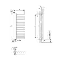 Designheizkörper Schulte Bologna Version rechts 810x500 mm weiß-thumb-1