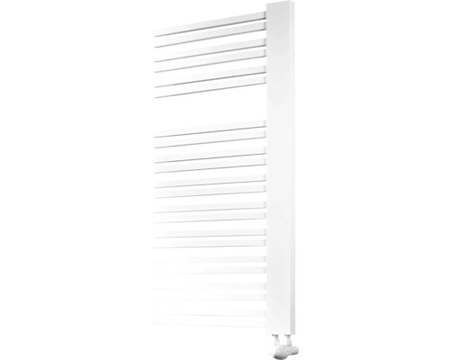 Weißer Badheizkörper mit horizontalen Heizrohren