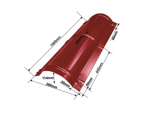 Tuile avec dimensions.