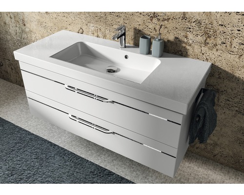 Waschtisch mit Unterschrank und zwei Schubladen im Badezimmer