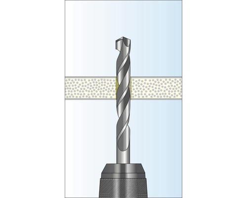 Bohrer beim Bohren durch ein Material