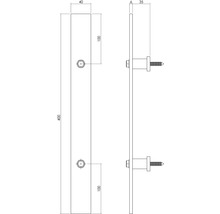 Tirant Intersteel acier inoxydable/brossé Lxlxh 400x40/41 mm
