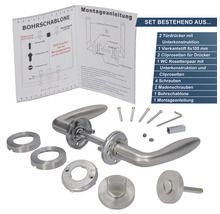 Türdrücker Set mit Montageanleitung und Bohrschablone