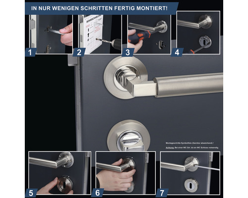 Instructions de montage pour une garniture de porte