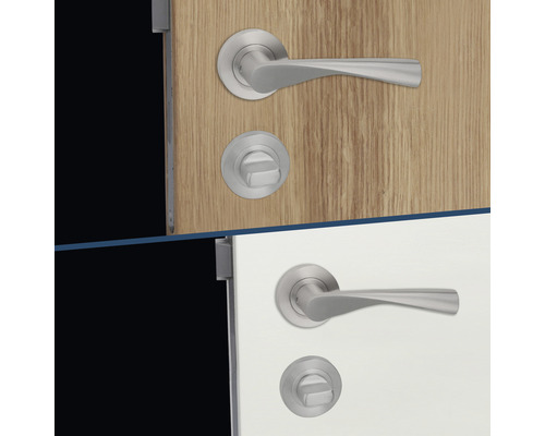 Türbeschlagset mit Drückergarnitur und Drehknopf für Innentüren