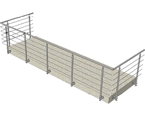 Edelstahlgeländer auf Betonkonstruktion