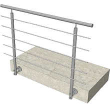 Geländer aus Edelstahl auf Betonoberfläche