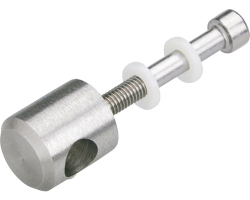 Befestigungselement aus Metall mit Gewinde und Kunststoffscheiben